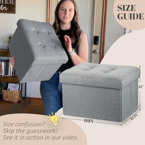 LINMAGCO Ottoman with Storage Small Foot Rest Stool Under Desk Stool Short - Image 3