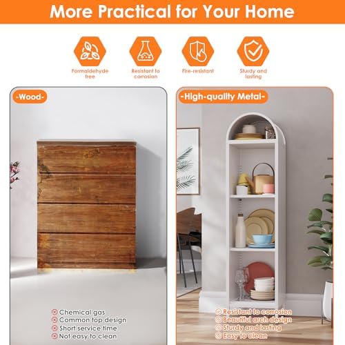 METAN 63" Metal Arched Bookshelf - Image 4