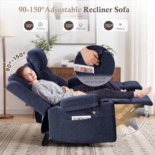 3 Seater Recliner Sofa with Console, RV Loveseat Reclining Couch with Drop Down - Image 3