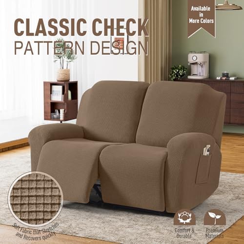TAOCOCO Stretch Loveseat Recliner Covers 6 Piece - Image 2