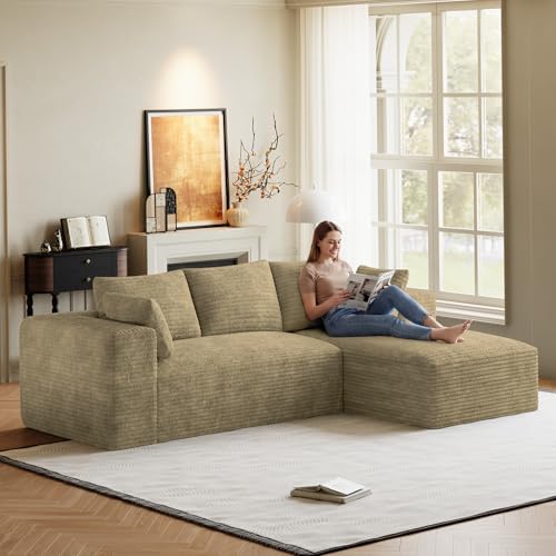 ONEMMLION 107" L-Shaped Cloud Boneless Couch Sofa - Image 5