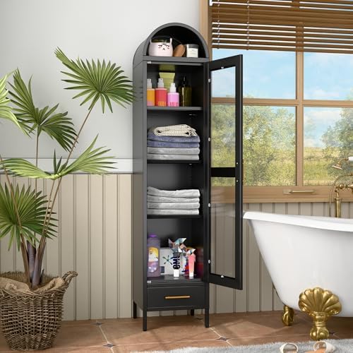 METAN 73" Narrow Metal Arched Cabinet - Image 7