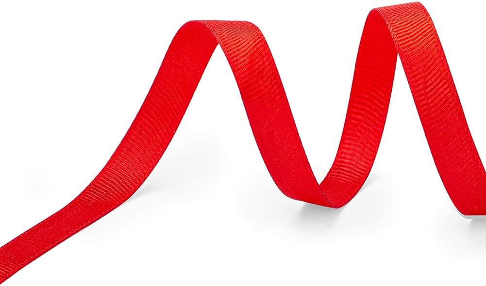 LIUYAXI 1/4" X 50 Yards Solid Red Grosgrain Ribbon, Perfect for Crafts, Wedding Decor, DIY Hair Accessories, Sewing, Gift Package Wrapping and More