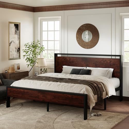 Allewie King Size Bed Frame, Heavy Duty 12 Metal Slats Support - Image 3