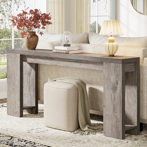 Tribesigns 70.9-Inch Extra Long Console Table, Farmhouse Wood Sofa Table Behind - Image 3
