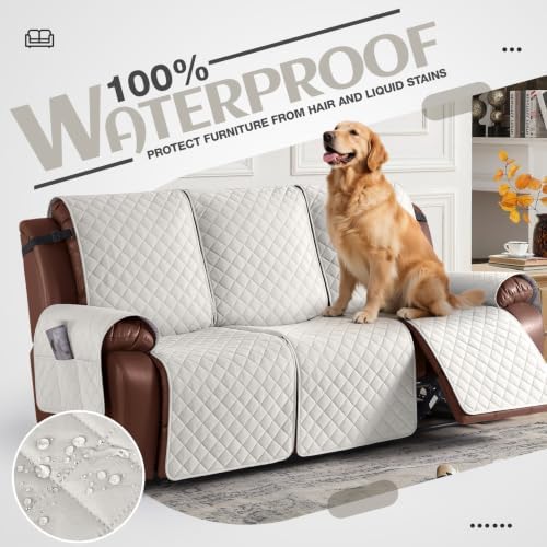 KinCam Waterproof Recliner Sofa Covers Washable, 3 Seater - Image 3