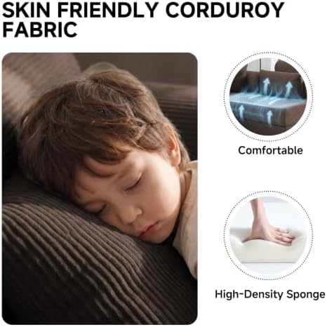 106" Convertible Sofa Bed, High Backrest Boneless Couch - Image 6