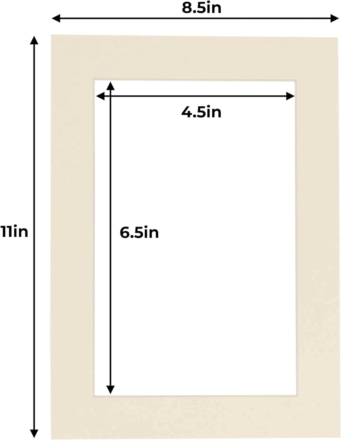 5x7 Mat for 8.5x11 Frame - Precut Mat Board Acid-Free Textured Cream 5x7 Photo Matte For a 8.5x11 Picture Frame, Premium Matboard for Family Photos, Show Kits, Art, Picture Framing, Pack of 25 Mats