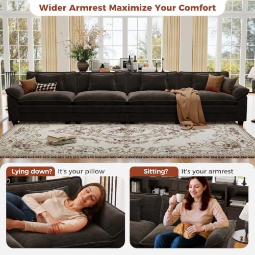 CDCASA 154" Oversized Modular Sectional Sofa, Comfy Cloud Couch, 4-Seater - Image 6