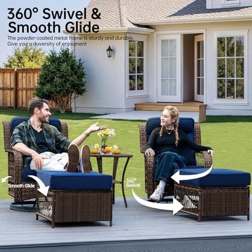 PIZZELLO 5 Piece Outdoor Swivel Chairs - Image 3