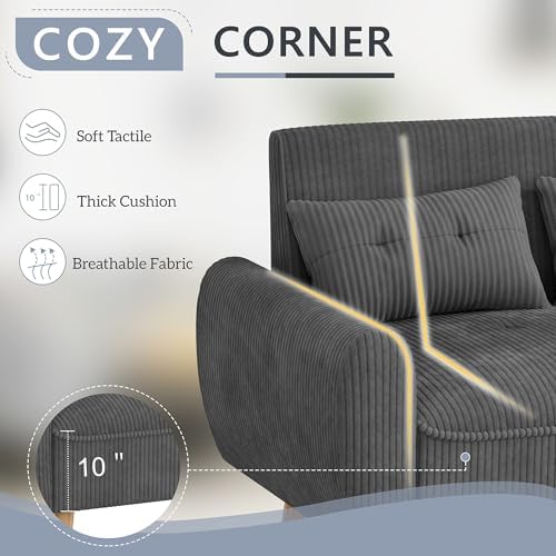 Shintenchi 48'' Loveseat Sofa, Mid-Century Modern Upholstered Couch Deep Seat - Image 6