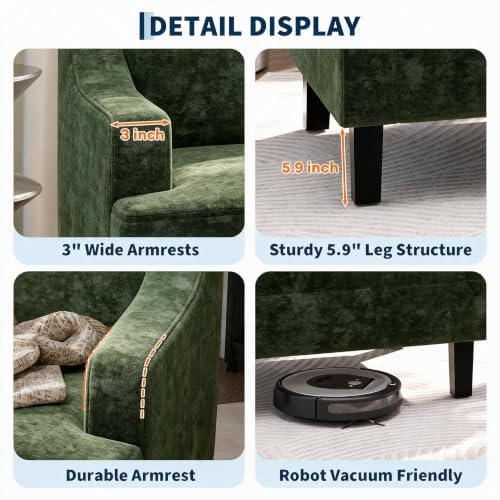 Garvee 2Pcs Accent Chair, Upholstered Armchair - Image 6