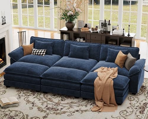 CDCASA 120" Oversized Modular Sectional Sofa Bed, Comfy Cloud Couch w/ 3 by CDCASA