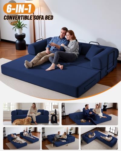79" Futon Sofa, Convertible Sofa Bed, Boneless Couches - Image 3