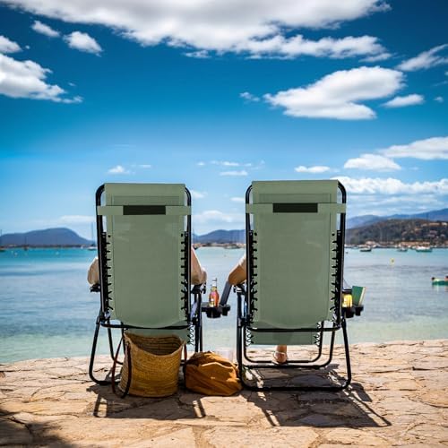 Nestl Zero Gravity Chairs Set of 2, Patio Lounge Chair Outdoor - Image 2