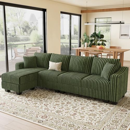 Belffin Sectional Couch with L-Shape Chaise L Shaped Couch with Ottoman - Image 3