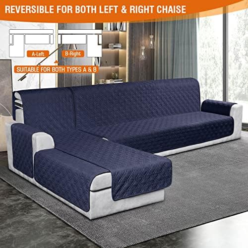 VANSOFY Sectional Couch Covers 100% Waterproof L Shaped Sofa Slipcover 3pcs - Image 3