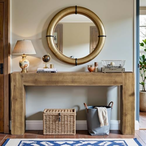 Tribesigns 63-Inch Solid Wood Console Sofa Table, Farmhouse Long Entryway Table - Image 6