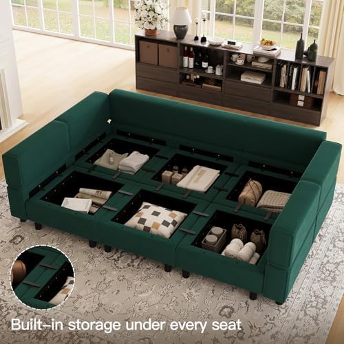 Belffin Modular Velvet Sectional Sofa - Image 3