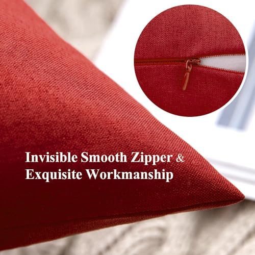 MIULEE Decorative Outdoor Pillow Covers Christmas 12x12 Red - Image 3