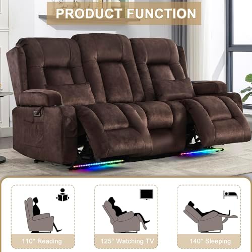 URRED Power Loveseat Recliner Sofa - Image 4