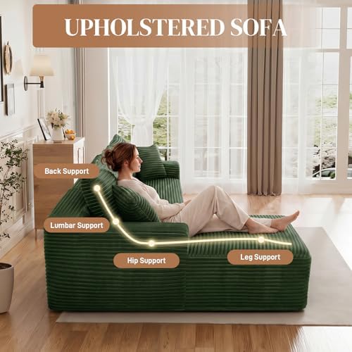 108" L Shaped Cloud Boneless Sectional Couches - Image 5