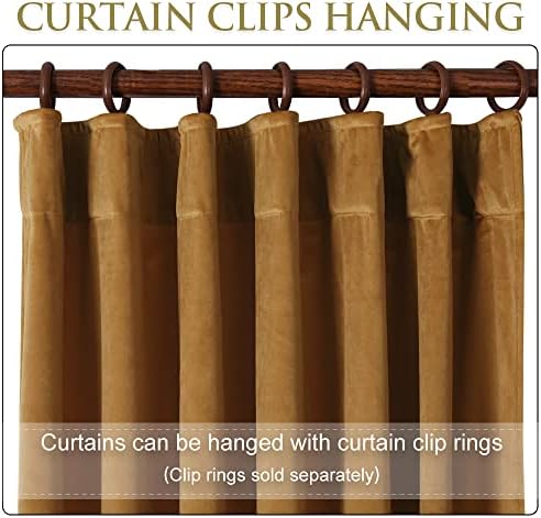 StangH Gold Brown Velvet Blackout Curtains - Image 4