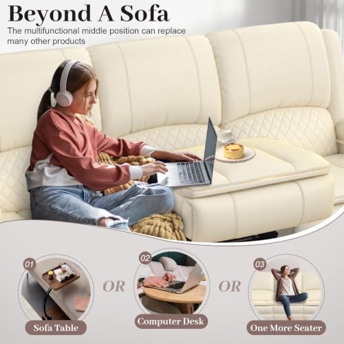3 Seater Reclining Sofa with Multi-Functional Middle Seat - Image 6