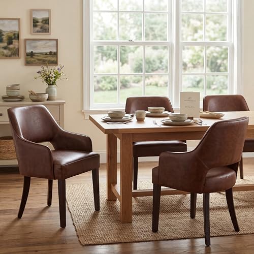 Faux Leather Upholstered Dining Chairs Set of 4 by DMFurniture