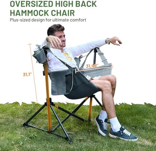 TIMBER RIDGE Hammock Camping Chair, Oversized Swinging Chair, 400lbs Load - Image 3