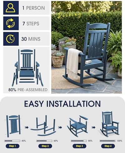 KINGYES Oversized Outdoor Rocking Chair - Image 6