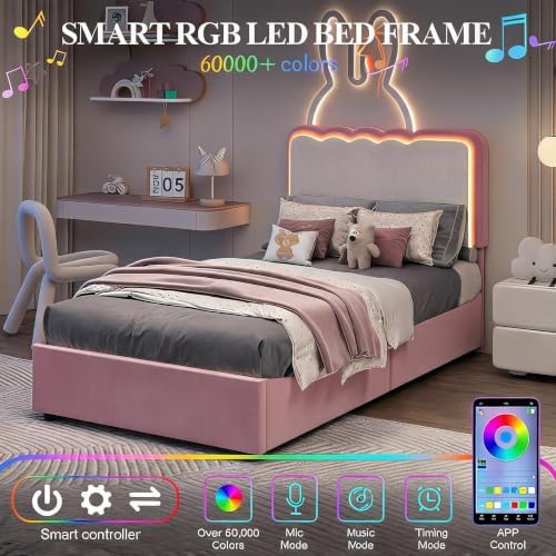 IDEALHOUSE Twin LED Bed, 2 Drawer Trundle - Image 3