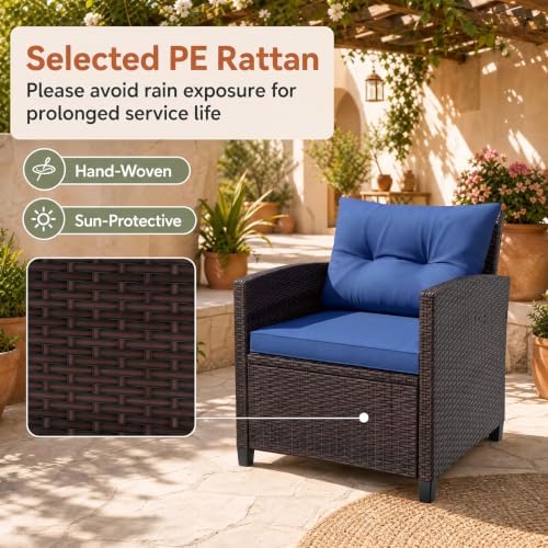 COSTWAY 3PCS Wicker Patio Furniture Set - Image 4