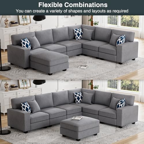 Legend Vansen Oversized Modular Sectional Sofa, U/L‑Shaped Reversible Couch - Image 4