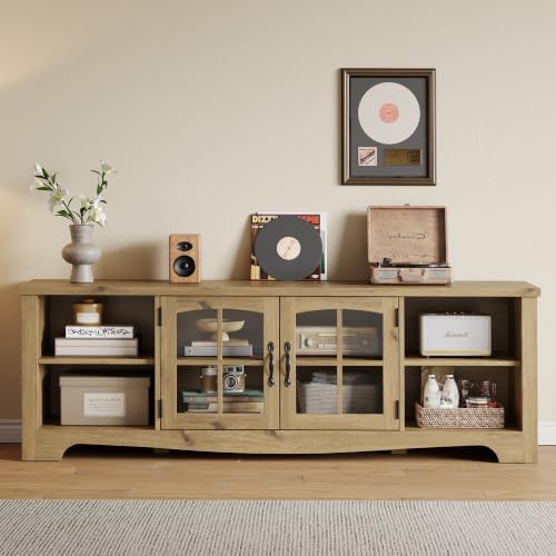 LINSY HOME TV Stand for 75 Inch TV, Modern Farmhouse Entertainment Center - Image 7