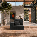 Maywish Single Modular Sofa Chair, Corduroy Boneless Couch, Dark Grey by Maywish