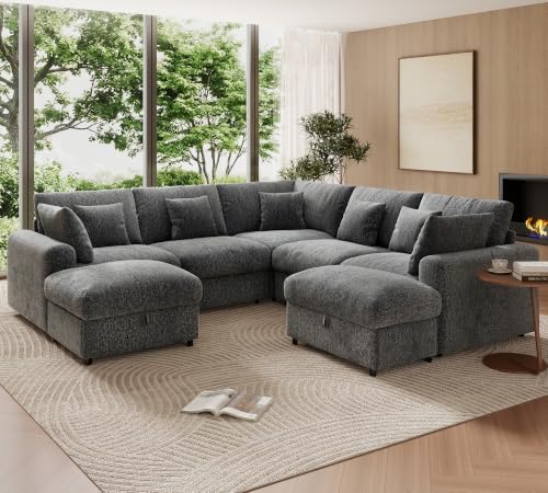 WorthFurni 107” Cloud Sectional Couches by WorthFurni
