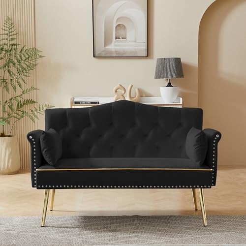 hansones 55-Inch Modern Velvet Loveseat Sofa by hansones