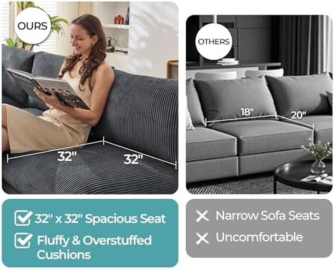 Jocisland Oversized Cloud Couch Sectional, U-Shaped Modular Couch - Image 4
