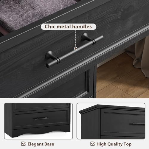 YANSNWO Black 6 Drawer Dresser for Bedroom - Image 5