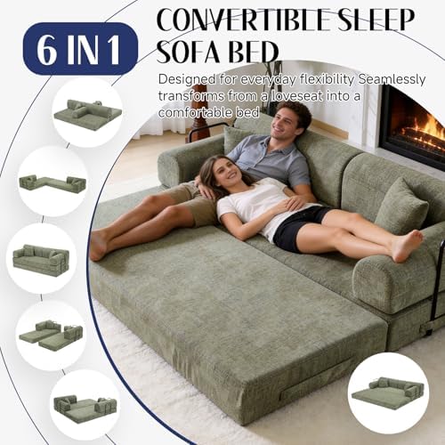 78.8" Convertible Sofa Bed, High Back Boneless Couch - Image 2