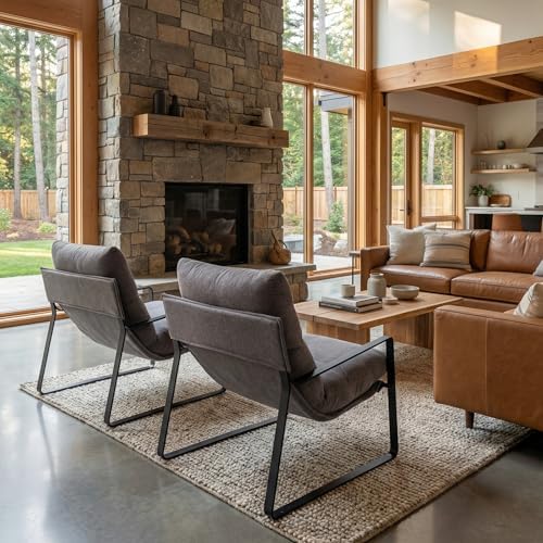 LukeAlon Modern Linen Accent Armchair - Image 4
