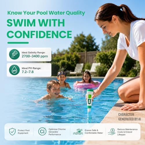 Salt Tester for Saltwater Pool & PH Meter, High Accuracy Pool Salt Tester - Image 4