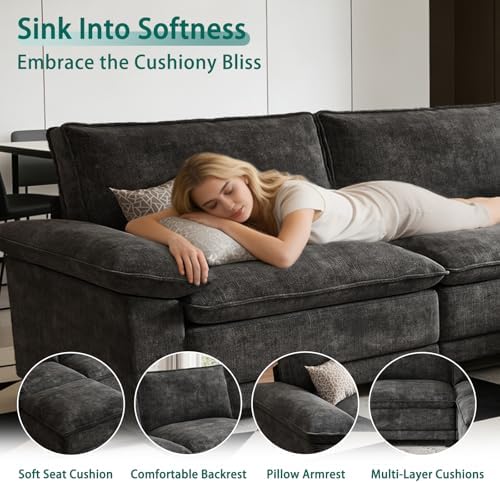140" Modular Sectional Couch, U Shaped Cloud Sofa - Image 4