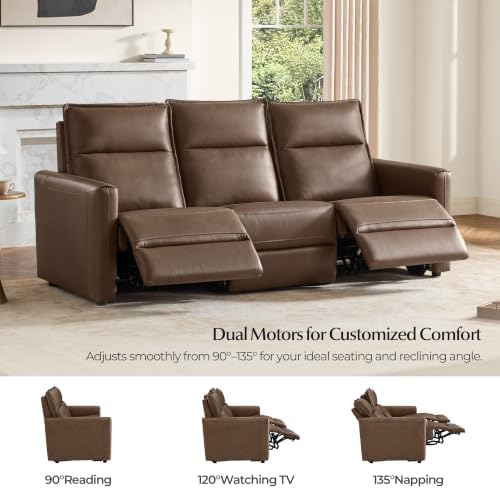 CHITA 3 Set Luxury Oversized Genuine Leather Power Recline SOFE - Image 3