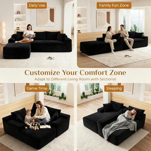 95" Boneless Cloud Sectional Couches - Image 5