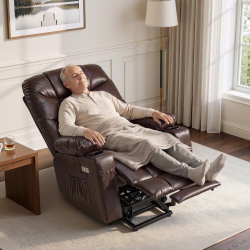 MCombo Power Lift Recliner for Elderly, Leather 7283 - Image 5