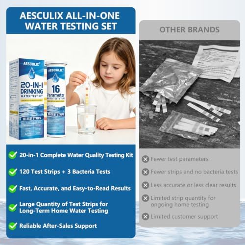 20-in-1 Water Testing Kit for Drinking & Well Water, 123 Test Strips - Image 4