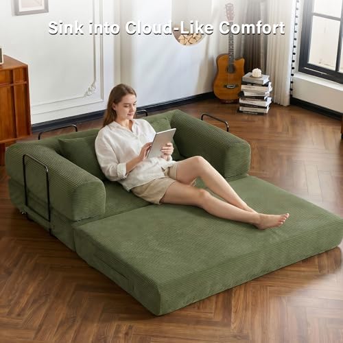 59" Convertible Sofa Bed, Boneless Sleeper Futon Couch - Image 5