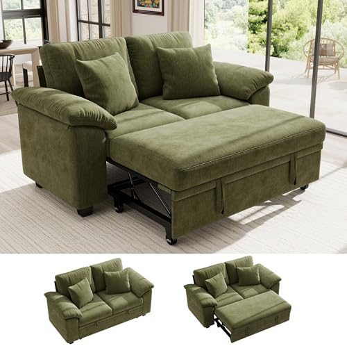 Ihanherry 61" Loveseat Sleeper Sofa, 2-in-1 Pull Out Couch Bed by iHanHerry